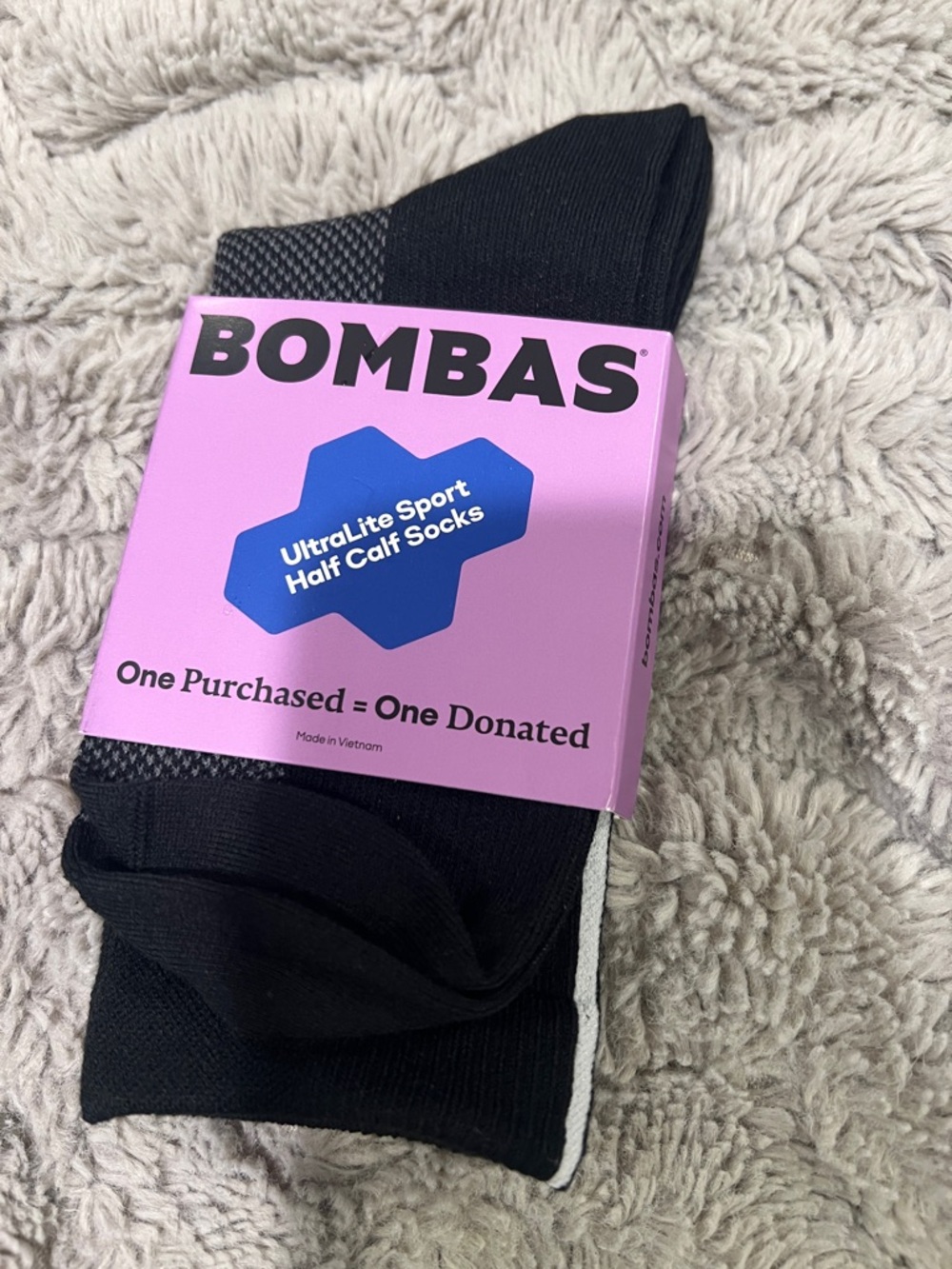 Bombas womens UltraLite Sport Half Calf Socks - Black